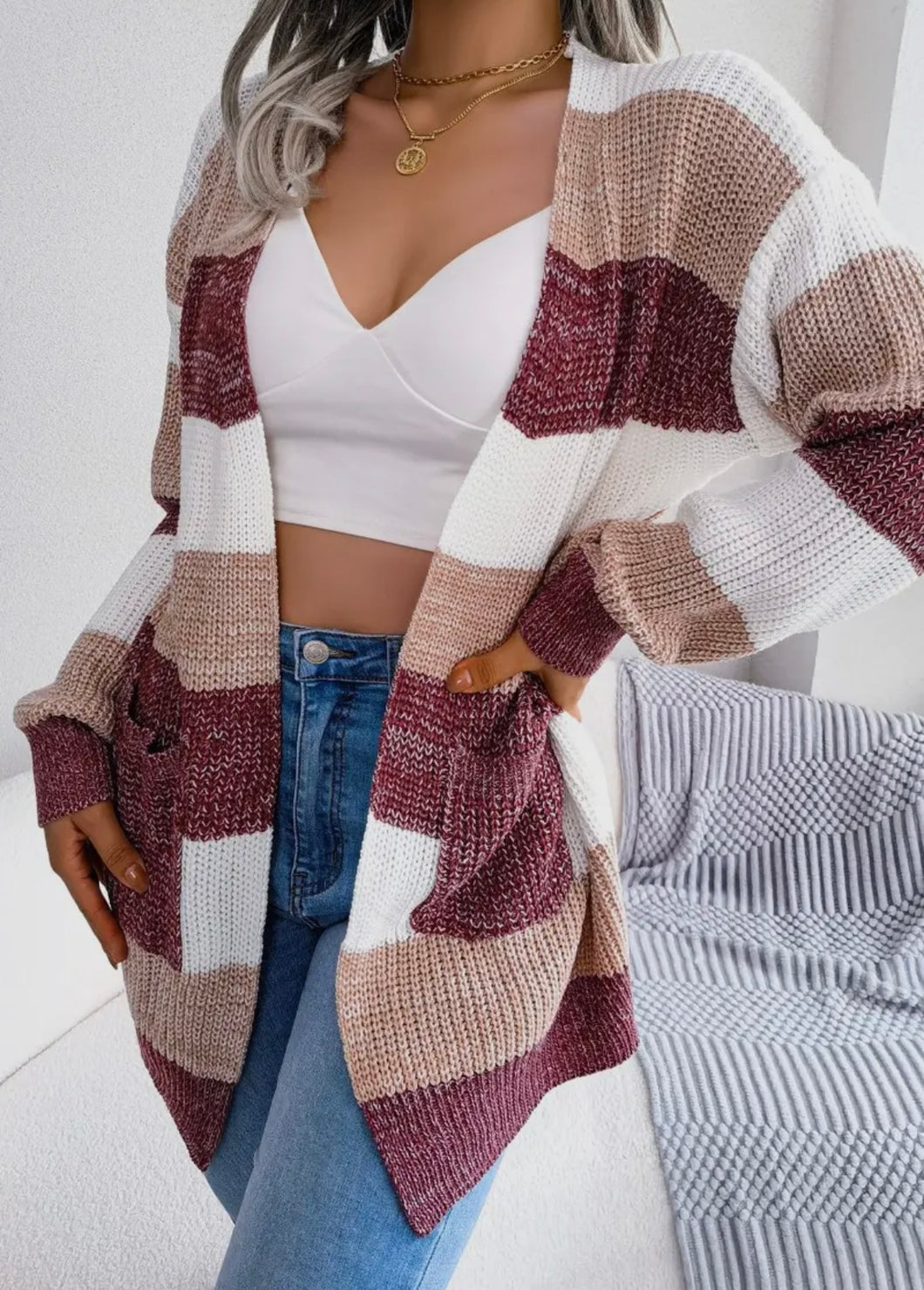 Candy Cane Knitted Cardigan