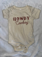 Load image into Gallery viewer, Howdy cowboy onesie
