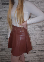 Load image into Gallery viewer, Hot Coco Faux Leather Skater Skirt
