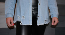 Load image into Gallery viewer, Oversized Distressed Denim Jacket
