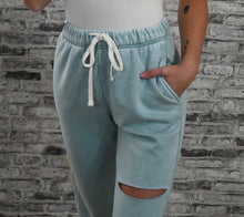 Load image into Gallery viewer, Let’s Stay In Seafoam Jogger Sweatpants
