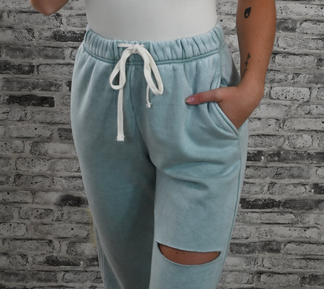 Let’s Stay In Seafoam Jogger Sweatpants