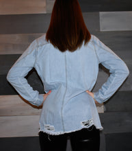 Load image into Gallery viewer, Oversized Distressed Denim Jacket
