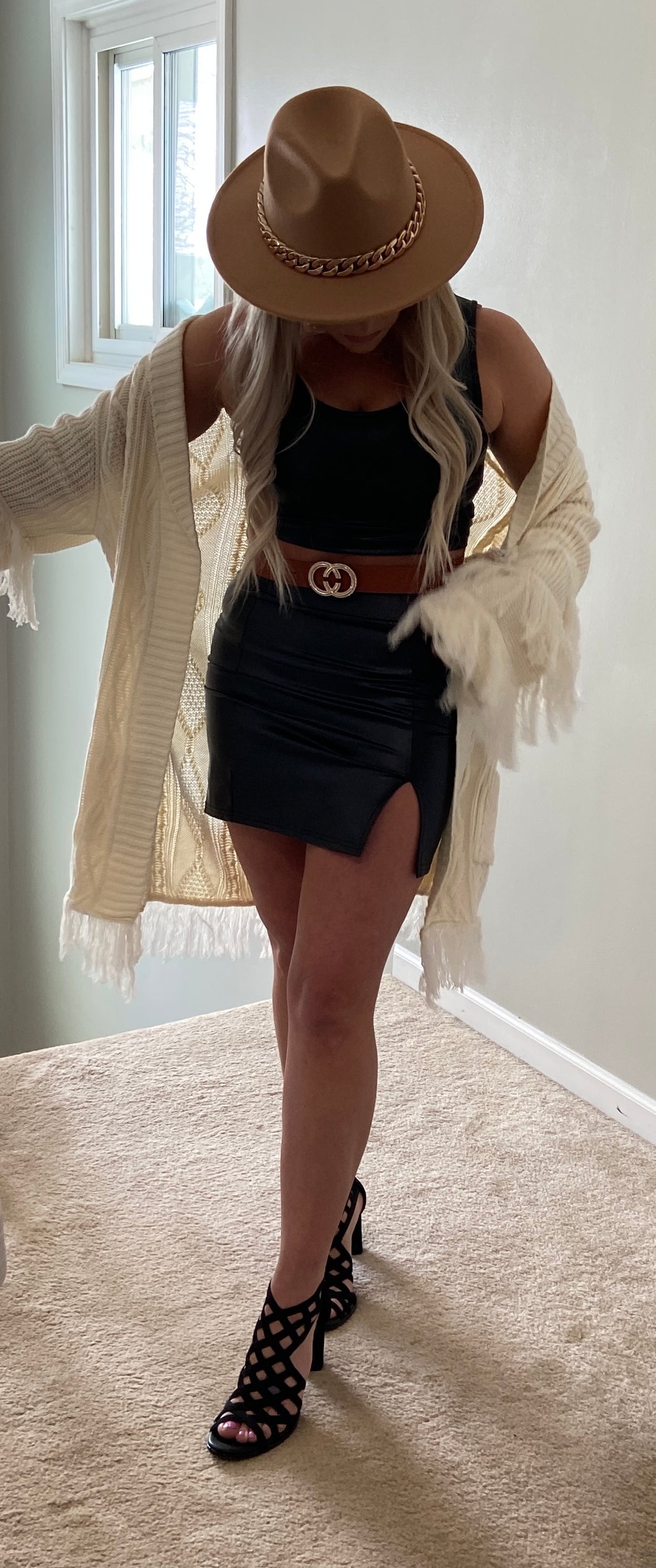 Faux Leather Skirt